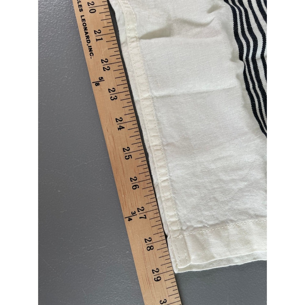 NWT Madewell Pants Pull On Linen Blend Small Bold Placement Stripe Cream Black - Picture 12 of 13